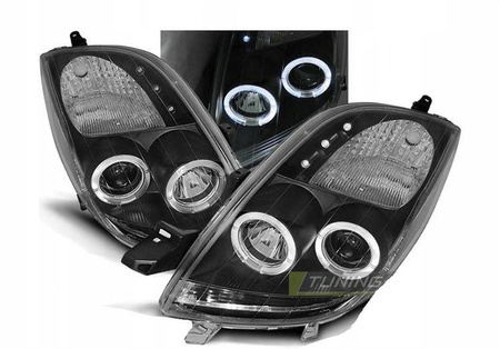 Fari Toyota Yaris 06-09 ringi nero