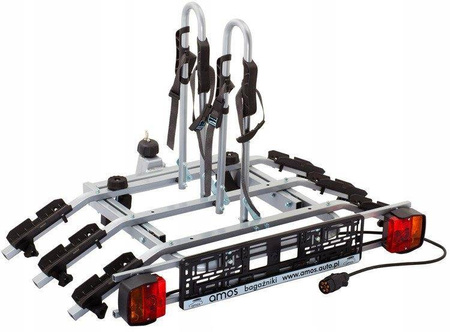 Piattaforma portabici per 3 biciclette per gancio di traino Titan Amos 7PIN